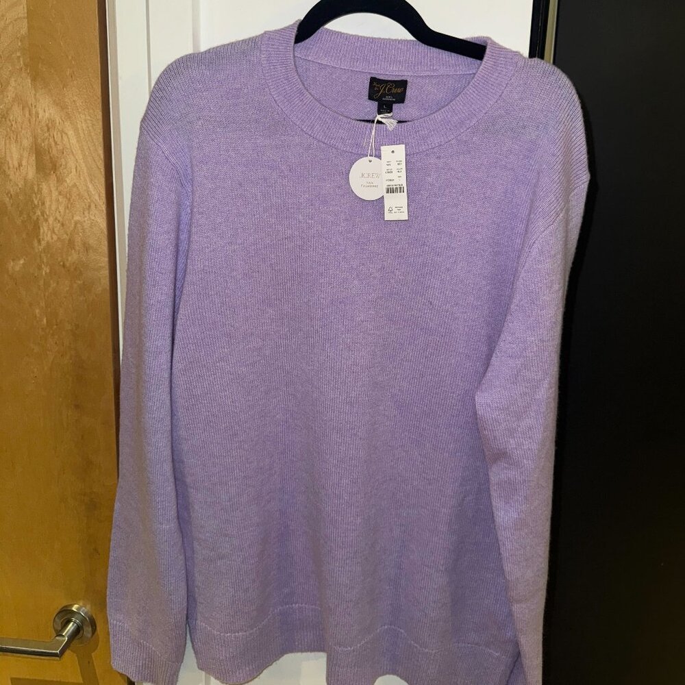 J. Crew 100% Cashmere Crewneck Sweater NWT in Lavender - Picture 4 of 5